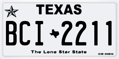 TX license plate BCI2211