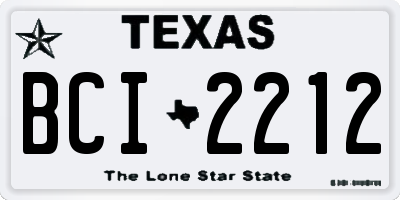 TX license plate BCI2212