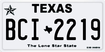 TX license plate BCI2219
