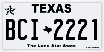 TX license plate BCI2221