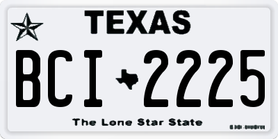 TX license plate BCI2225