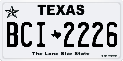 TX license plate BCI2226