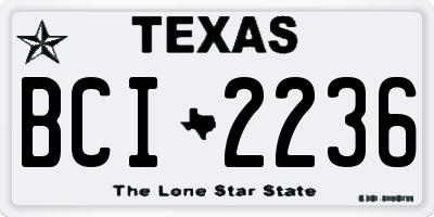 TX license plate BCI2236