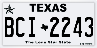TX license plate BCI2243