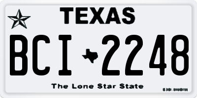 TX license plate BCI2248
