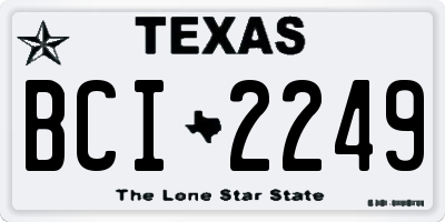 TX license plate BCI2249