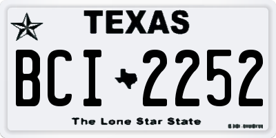 TX license plate BCI2252