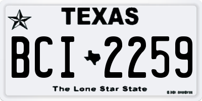 TX license plate BCI2259