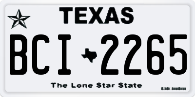 TX license plate BCI2265