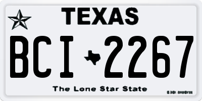 TX license plate BCI2267