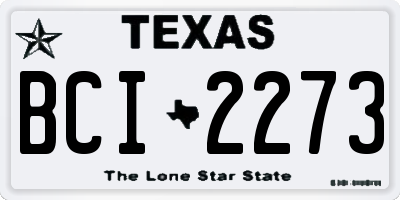 TX license plate BCI2273