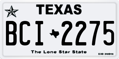 TX license plate BCI2275
