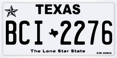 TX license plate BCI2276