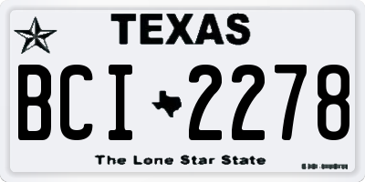 TX license plate BCI2278