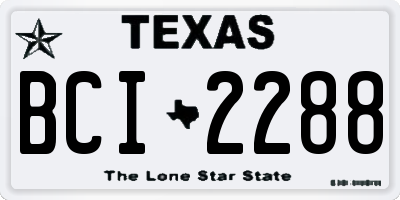 TX license plate BCI2288