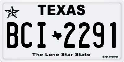 TX license plate BCI2291