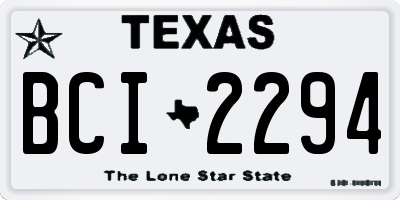 TX license plate BCI2294