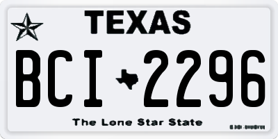 TX license plate BCI2296