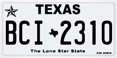 TX license plate BCI2310
