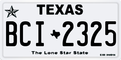 TX license plate BCI2325