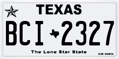 TX license plate BCI2327