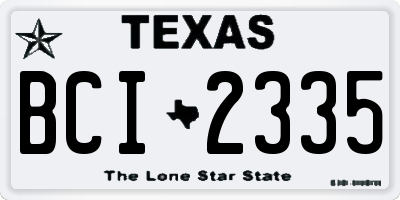TX license plate BCI2335