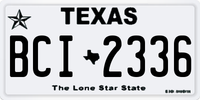 TX license plate BCI2336