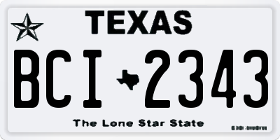 TX license plate BCI2343