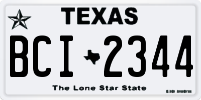 TX license plate BCI2344