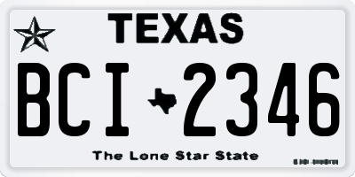 TX license plate BCI2346