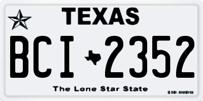 TX license plate BCI2352