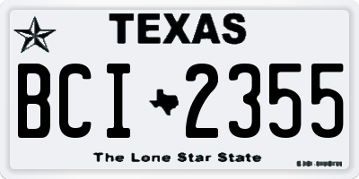 TX license plate BCI2355