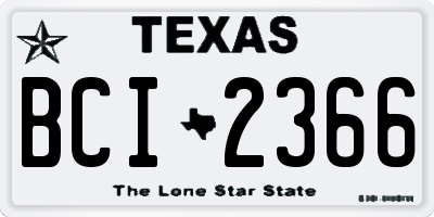 TX license plate BCI2366