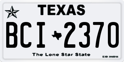 TX license plate BCI2370
