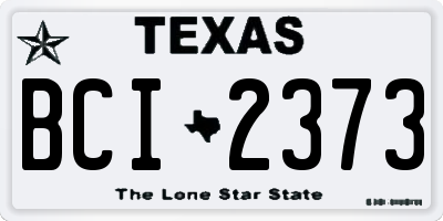 TX license plate BCI2373