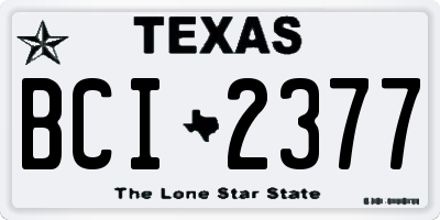 TX license plate BCI2377