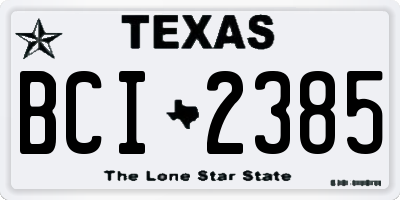 TX license plate BCI2385