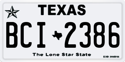 TX license plate BCI2386