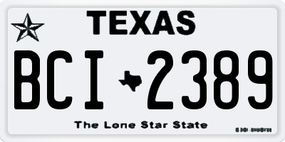 TX license plate BCI2389