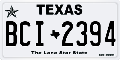 TX license plate BCI2394