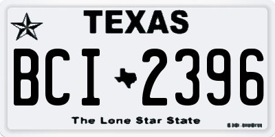 TX license plate BCI2396