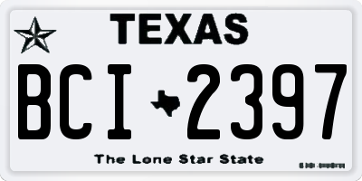 TX license plate BCI2397