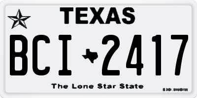 TX license plate BCI2417
