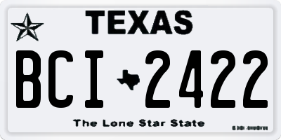 TX license plate BCI2422