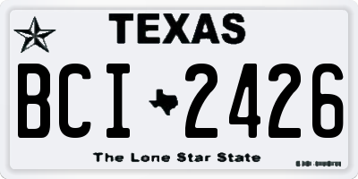 TX license plate BCI2426