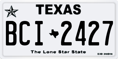 TX license plate BCI2427