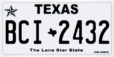 TX license plate BCI2432