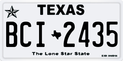 TX license plate BCI2435