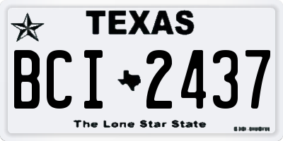 TX license plate BCI2437