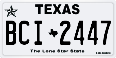 TX license plate BCI2447
